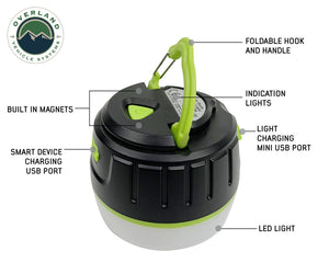 Overland Vehicle Systems Portable Camp Light With Adjustable Clip and Magnet