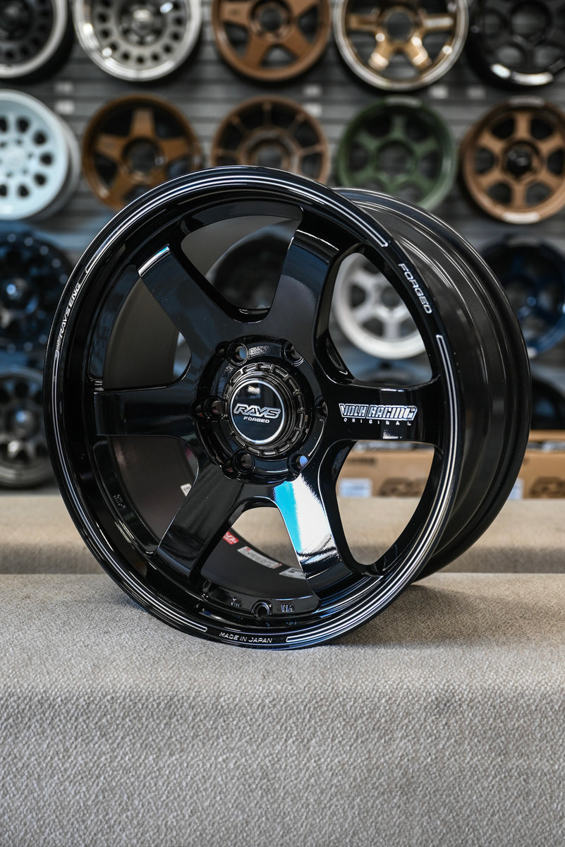 VOLK RACING TE37SB TOURER 18X8.5 +22 6X139 Gloss Black SET OF 4
