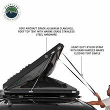 Load image into Gallery viewer, Overland Vehicle Systems HD Sidewinder Side Load Aluminum Hard Shell Roof Top Tent, Grey Body & Green Trim