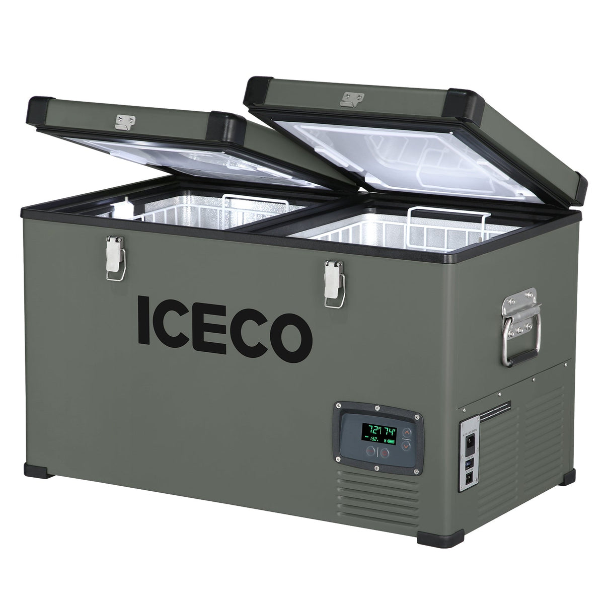ICECO 68.6QT VL65 Dual Zone Portable Fridge Plug In Cooler for Car