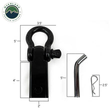 Load image into Gallery viewer, Receiver Mount Recovery Shackle 3/4" 4.75 Ton With Dual Hole Black Universal