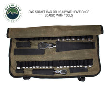 Load image into Gallery viewer, Rolled Bag Socket Organizer With Handle And Straps - #16 Waxed Canvas Universal