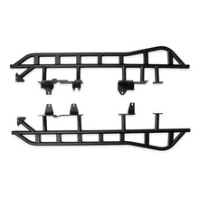 Load image into Gallery viewer, CALI RAISED STEP EDITION ROCK SLIDER FOR 2024+ TOYOTA TACOMA DBL CAB SHORT BED W/ KICK OUT & FILLER PLATE POWDERCOAT