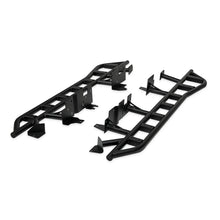 Load image into Gallery viewer, CALI RAISED STEP EDITION ROCK SLIDER FOR 2024+ TOYOTA TACOMA DBL CAB SHORT BED W/ KICK OUT & FILLER PLATE POWDERCOAT