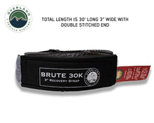 Load image into Gallery viewer, Tow Strap 30,000 lb. 3" x 30' Gray With Black Ends & Storage Bag