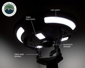 Overland Vehicle Systems Wild Land Camping Gear - UFO Solar Light Light Pods & Speaker Universal