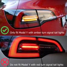 Load image into Gallery viewer, ALPHAREX 20-22 Tesla Model Y (With Stock Amber Turn Signal) PRO-Series LED Tail Lights Jet Black