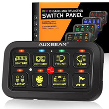Load image into Gallery viewer, AUX BEAM Multifunction RGB 8 Switch Control Panel with Bluetooth Control
