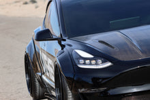 Load image into Gallery viewer, ALPHAREX 17-23 Tesla Model 3 / 20-23 Model Y NOVA-Series LED Projector Headlights Alpha-Black