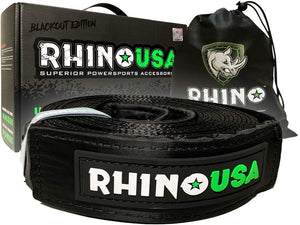 Rhino USA 3" Ultimate Recovery Tow Strap - Blackout EditionRhino USA 3" Ultimate Recovery Tow Strap - Blackout Edition