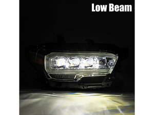 AlphaRex 16-21 Toyota Tacoma NOVA Series LED Projector Headlights Alpha Black - Low Beam