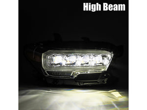 AlphaRex 16-21 Toyota Tacoma NOVA Series LED Projector Headlights Alpha Black - High Beam