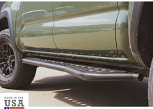 Load image into Gallery viewer, Cali Raised 2005-2023 TOYOTA TACOMA STEP EDITION ROCK SLIDERS/KICK OUT//POWDER COATED//DOUBLE CAB SHORT BED