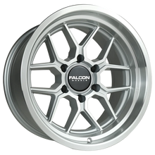 Load image into Gallery viewer, FALCON TX1 17x9 - Apollo Silver w/Machine Face & Lip