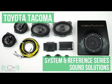 Load and play video in Gallery viewer, OEM Audio Plus - Toyota Tacoma | Reference 500 Single 8in Subwoofer with Dedicated Sub Amp Preorder