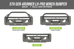 C4 4RUNNER LO PRO WINCH BUMPER / 5TH GEN / 2014+ No Bull Bar/ 30 inch Lightbar Cutout