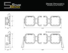 Load image into Gallery viewer, Diode Dynamics SS5 CrossLink 6-Pod LED Light Bar (one) SPORT YELLOW Combo