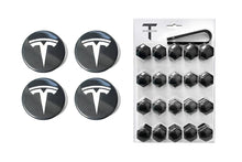 Load image into Gallery viewer, Tesla Model 3 Factory Center Cap Set and Wheel Lug Nut Cover Set