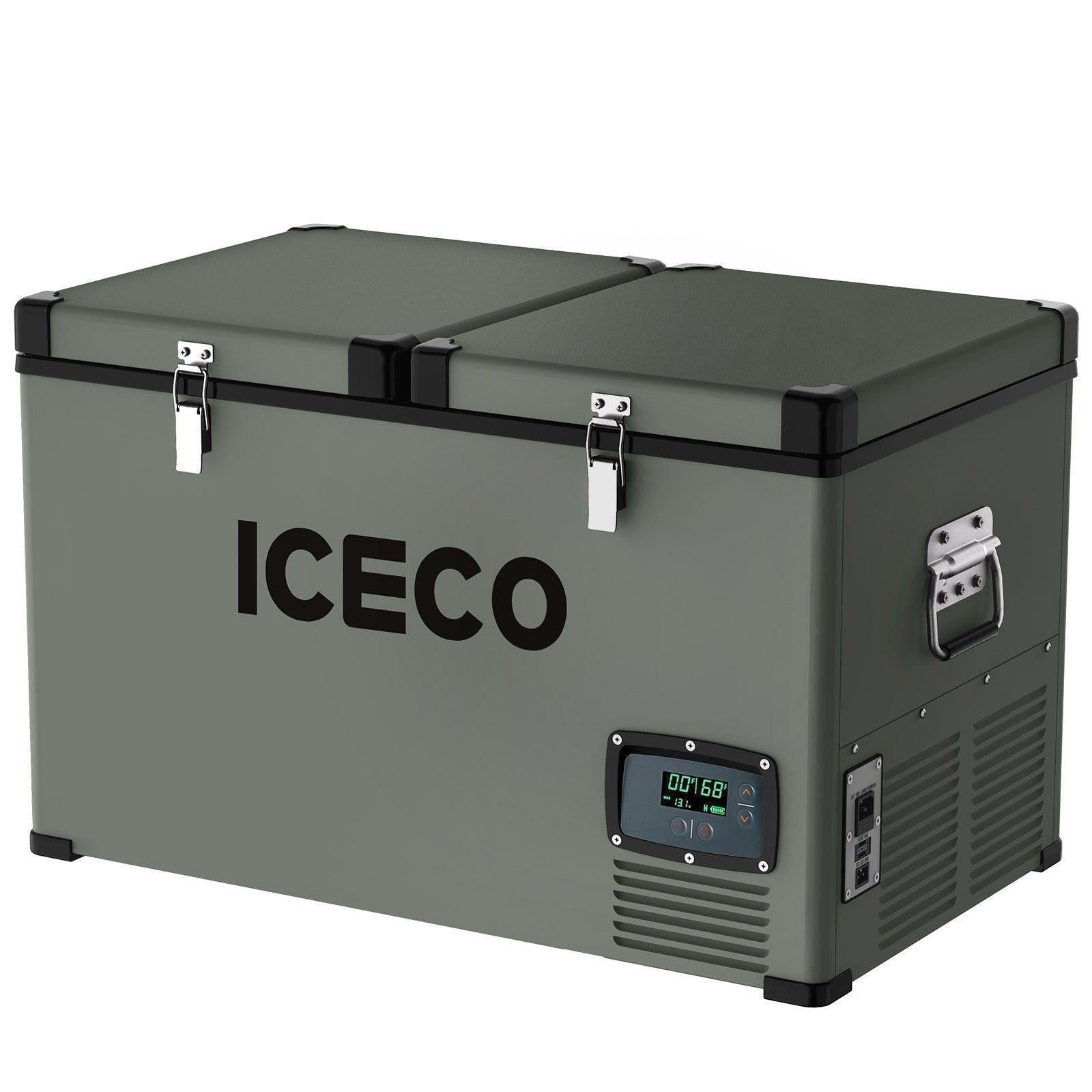 ICECO 68.6QT VL65 Dual Zone Portable Fridge Plug In Cooler for Car
