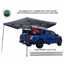 Load image into Gallery viewer, Overland Vehicle Systems HD Nomadic 270 LT Awning - Passenger Side - Dark Gray With Black Travel Cover Universal
