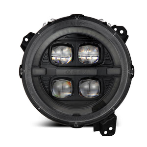 ALPHAREX 18-23 Jeep Wrangler JL/Gladiator JT NOVA-Series LED Projector Headlights Alpha-black