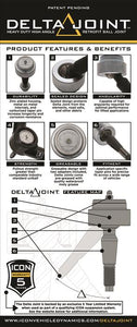 ICON VEHICLE DYNAMICS 07-14 FJ/03-23 4RNR/03-23 GX TUBULAR UCA DJ KIT 58451DJ