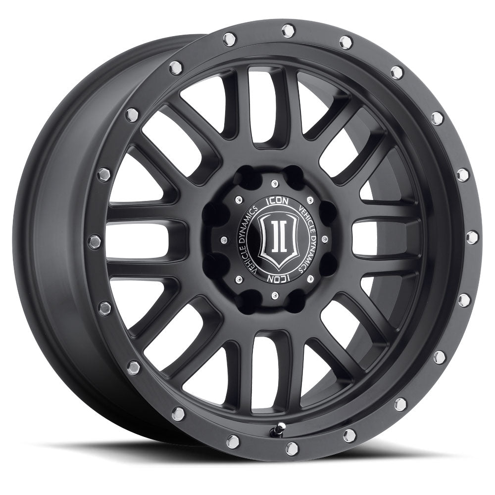 ICON ALPHA / BLACK WITH BLACK RING 17x8.5 6x5.5 0MM OFFSET