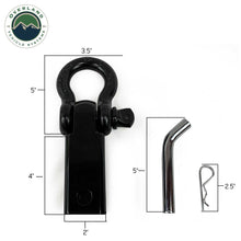 Load image into Gallery viewer, Receiver Mount Recovery Shackle 3/4&quot; 4.75 Ton With Dual Hole Black Universal
