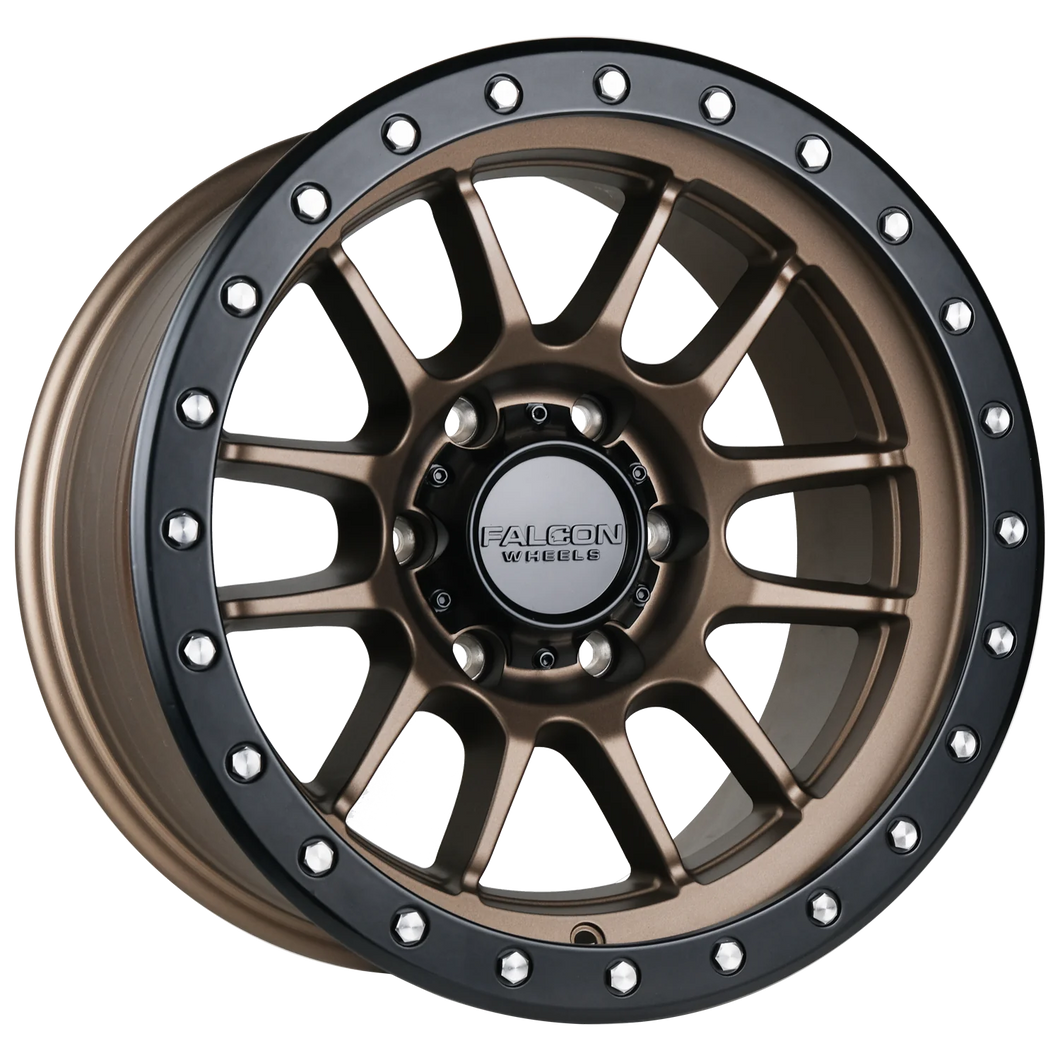 FALCON T7 Series  - Matte Bronze with Black Ring 17x9-12 PREORDER