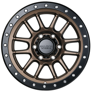 FALCON T7 Series  - Matte Bronze with Black Ring 17x9-12 PREORDER