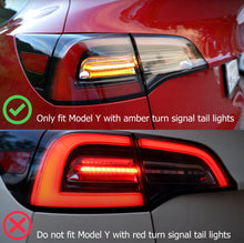 Load image into Gallery viewer, ALPHAREX 20-22 Tesla Model Y (With Stock Amber Turn Signal) PRO-Series LED Tail Lights Jet Black
