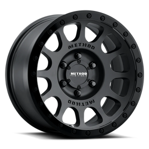 METHOD MR305 NV MATTE BLACK- DOUBLE  BLACK LIP 17X8.5 0MM 6X5.5