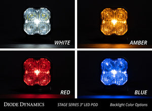 DIODE DYNAMICS Stage Series 3" SAE/DOT White Sport LED Pod (pair) WHITE COMBO
