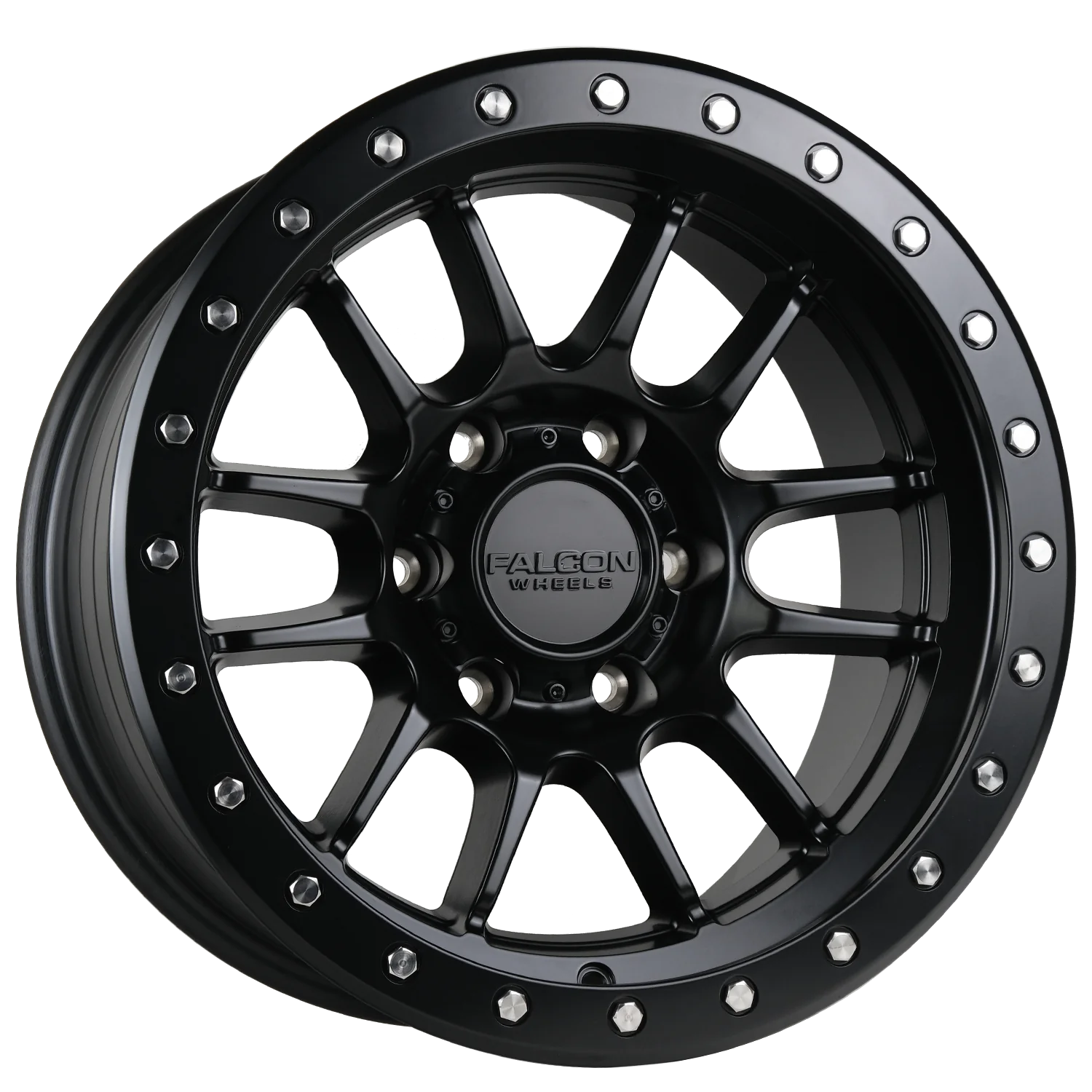 FALCON T7 Series - Matte Black with Black Ring 17x9 0 PREORDER