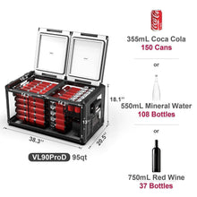 Load image into Gallery viewer, ICECO VL90ProD 90L 12V Dual Zone Portable Fridge Freeze
