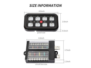 Cali Raised LED Vehicle Accessory 8 Switch Control System (Blue Backlighting)