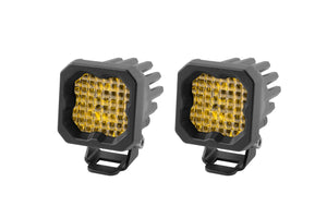 DIODE DYNAMICS Stage Series C1 Yellow WIDE Sport Standard LED Pod (Pair) | AMBER BACKLIGHT