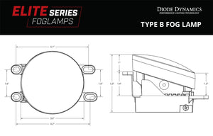 DIODE DYNAMICS Elite Series Type B Fog Lamps (PAIR) YELLOW