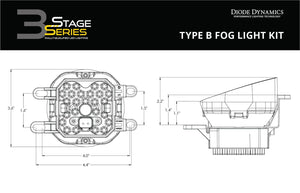 DIODE DYNAMICS Stage Series 3" SAE/DOT Type B Fog Light Kit MAX PREORDER